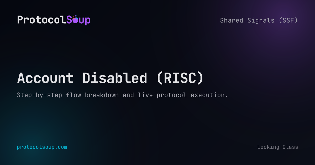 Account Disabled (RISC) - SSF Flow Step-by-Step Guide | Protocol Soup